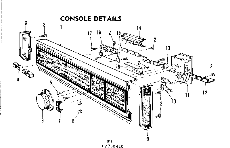 Kenmore 587750410 console details diagram
