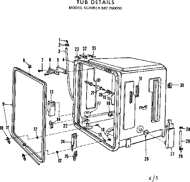Kenmore 587760000 tub details diagram