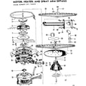 Kenmore 587760000 motor, heater, & spray arm details diagram
