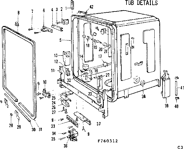 Kenmore 587760312 tub details diagram