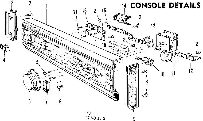 Kenmore 587760312 console details diagram