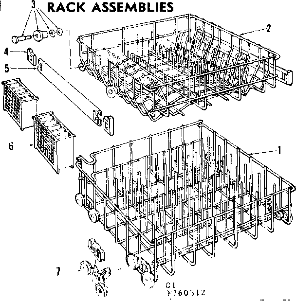 Kenmore 587760312 rack assemblies diagram