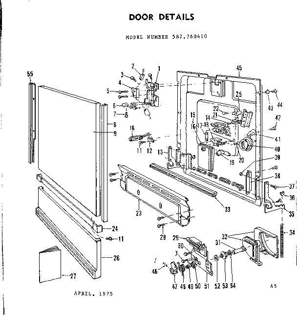 Kenmore 587760410 door details diagram