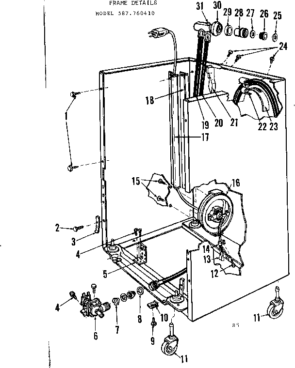 Kenmore 587760410 frame details diagram