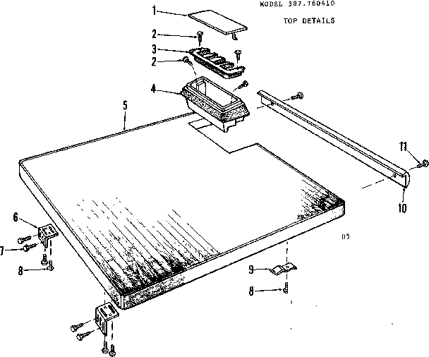 Kenmore 587760410 top details diagram