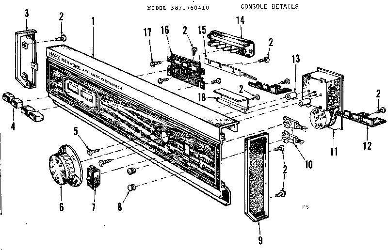 Kenmore 587760410 console details diagram