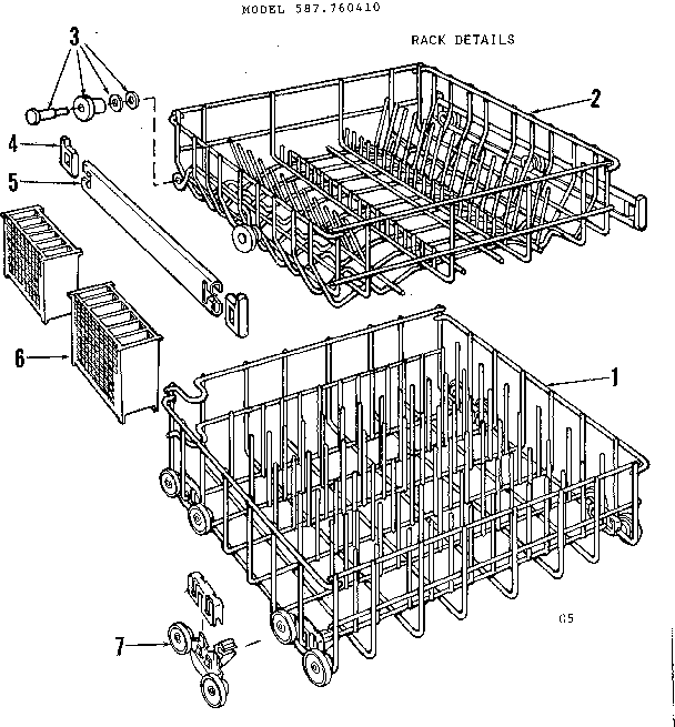 Kenmore 587760410 rack details diagram
