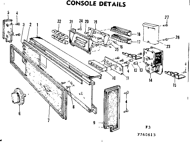 Kenmore 587760613 console details diagram