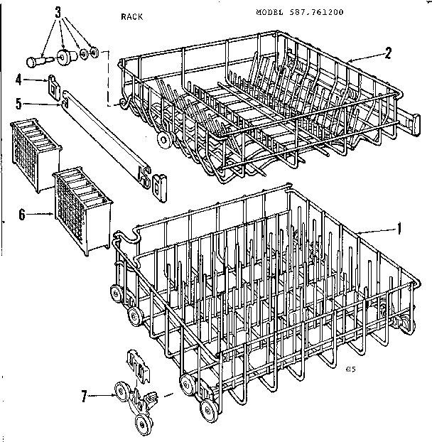 Kenmore 587761200 rack details diagram