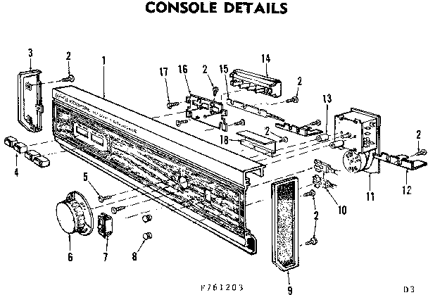 Kenmore 587761203 console details diagram