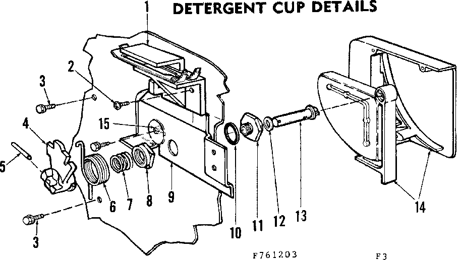Kenmore 587761203 detergent cup details diagram
