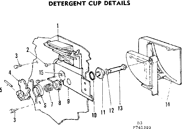 Kenmore 587761304 detergent cup details diagram