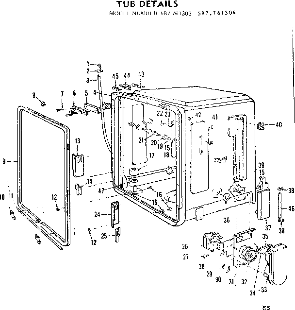 Kenmore 587761304 tub details diagram