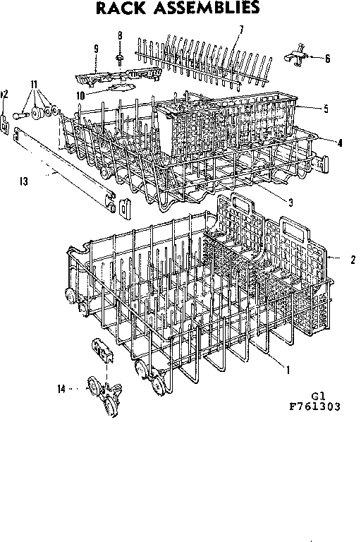 Kenmore 587761304 rack assemblies diagram