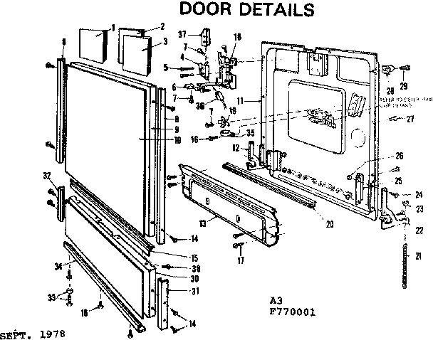 Kenmore 587770001 door details diagram