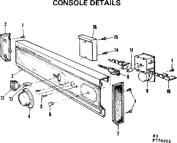 Kenmore 587770001 console details diagram