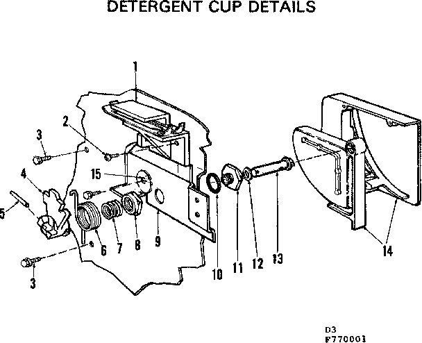 Kenmore 587770001 detergent cup details diagram