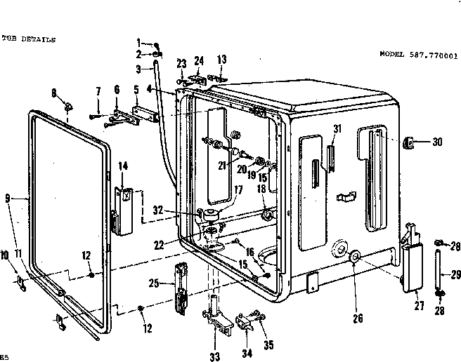Kenmore 587770001 tub details diagram