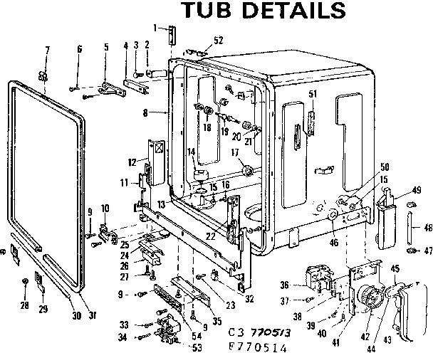 Kenmore 587770513 tub details diagram