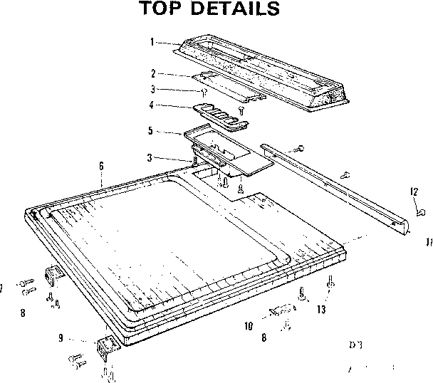 Kenmore 587770513 top details diagram
