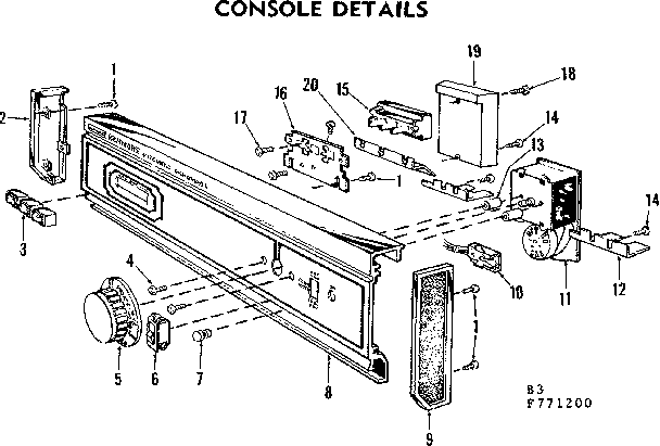 Kenmore 587771203 console details diagram