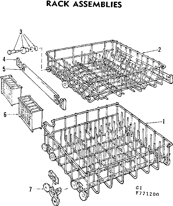 Kenmore 587771203 rack assemblies diagram