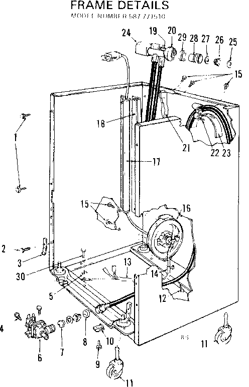 Kenmore 587771510 frame details diagram