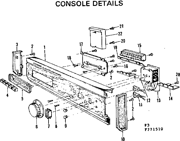 Kenmore 587771510 console details diagram