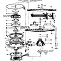 Kenmore 587773301 motor, heater & spray arm details diagram