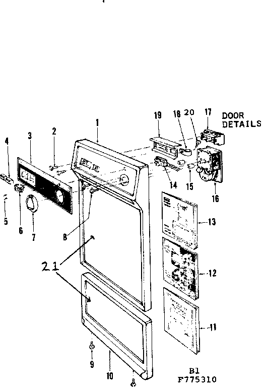 Kenmore 587775310 door details diagram
