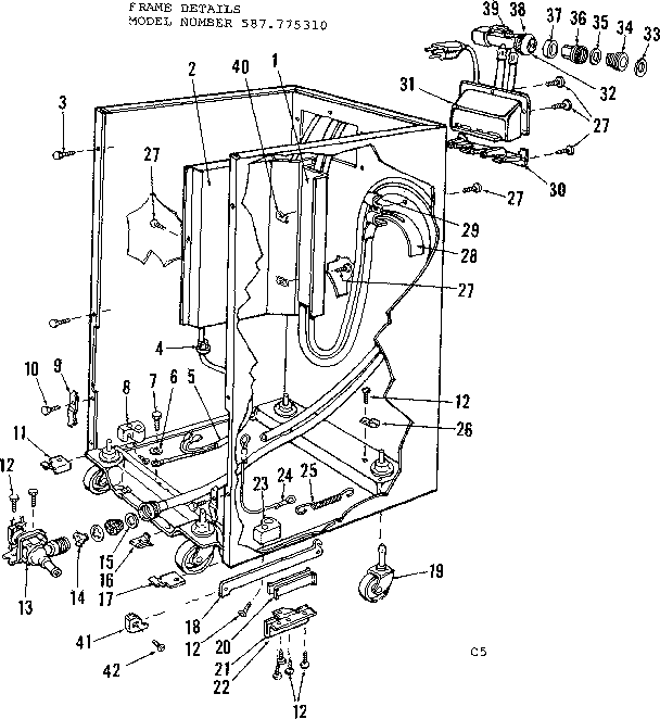 Kenmore 587775310 frame details diagram