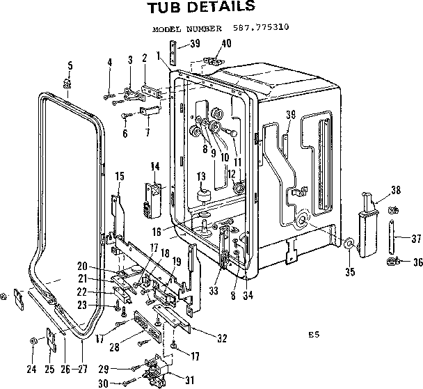 Kenmore 587775310 tub details diagram