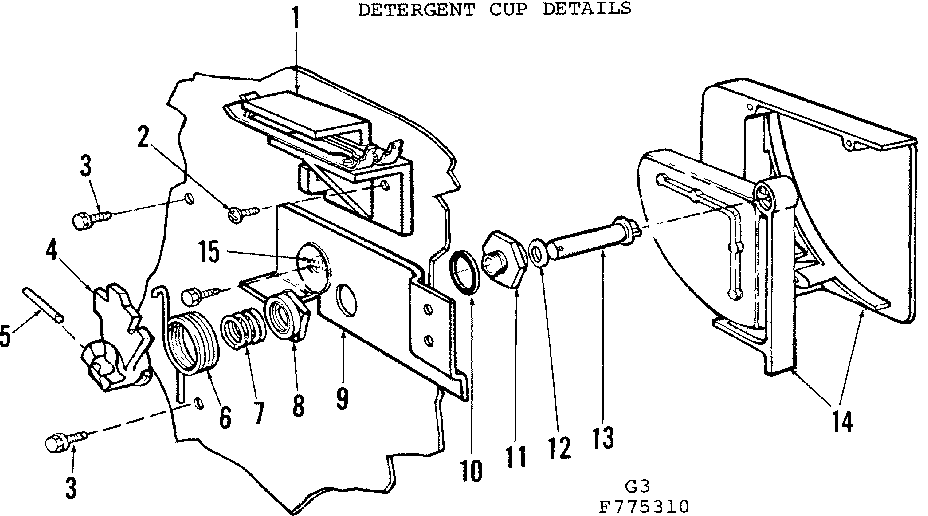 Kenmore 587775310 detergent cup details diagram