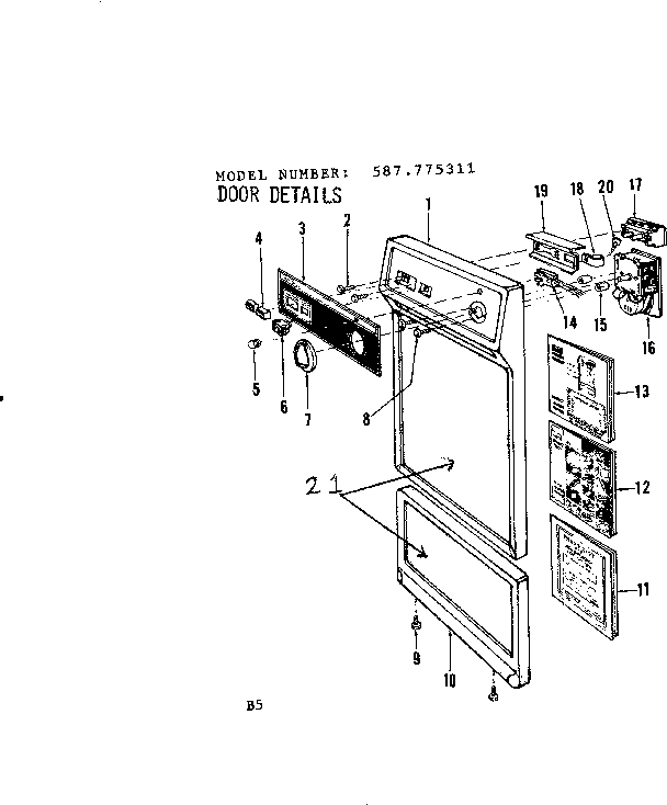 Kenmore 587775311 door details diagram