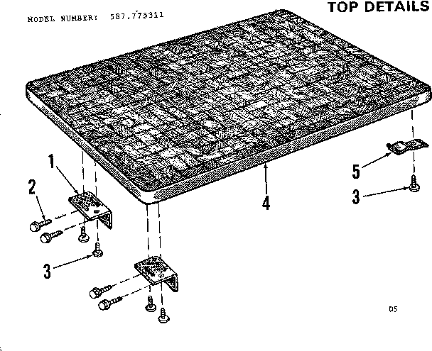 Kenmore 587775311 top details diagram