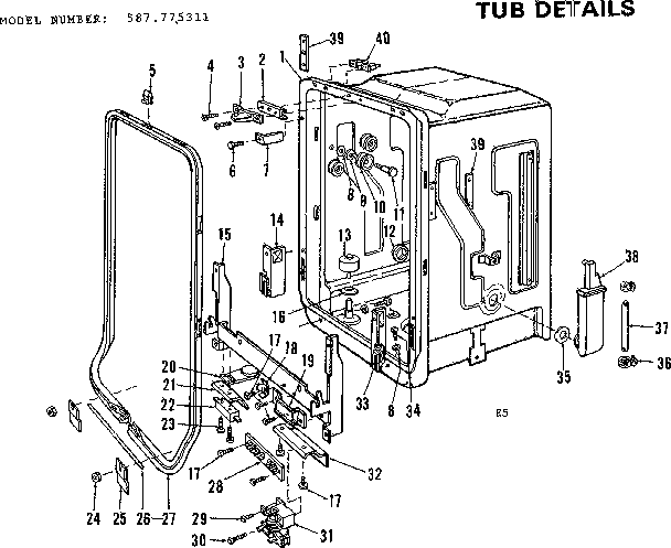 Kenmore 587775311 tub details diagram