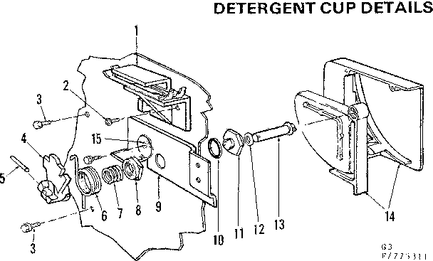 Kenmore 587775311 detergent cup details diagram