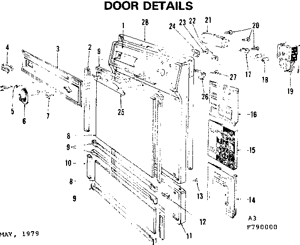 Kenmore 587790000 door details diagram
