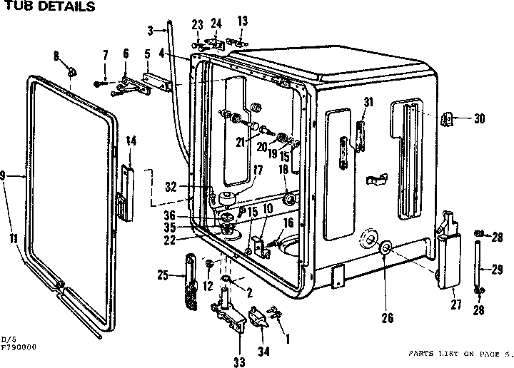 Kenmore 587790000 tub diagram