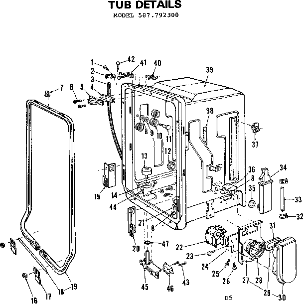 Kenmore 587792300 tub details diagram