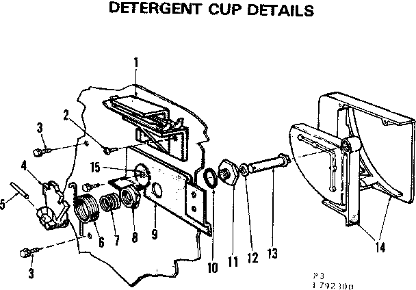 Kenmore 587792300 detergent cup details diagram