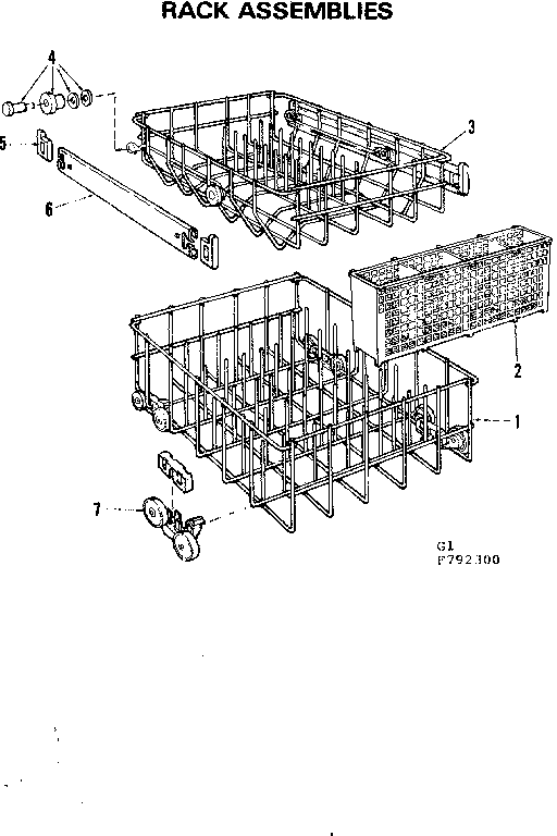 Kenmore 587792300 rack assemblies diagram