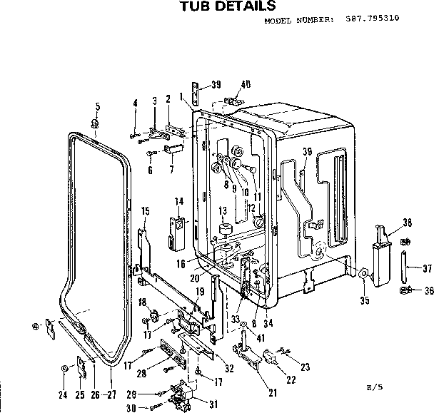Kenmore 587795310 tub details diagram