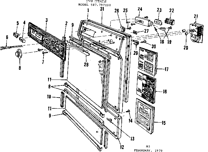 Kenmore 587797100 door details diagram