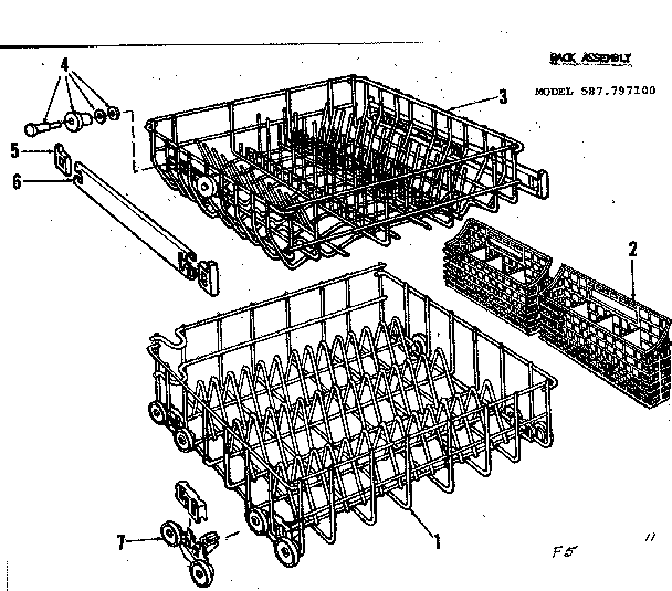 Kenmore 587797100 rack assembly diagram