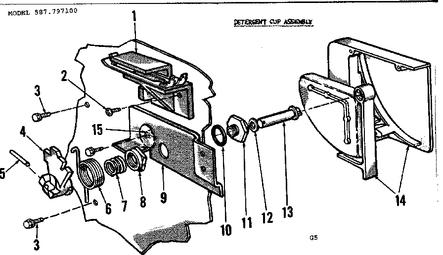 Kenmore 587797100 detergent cup assembly diagram