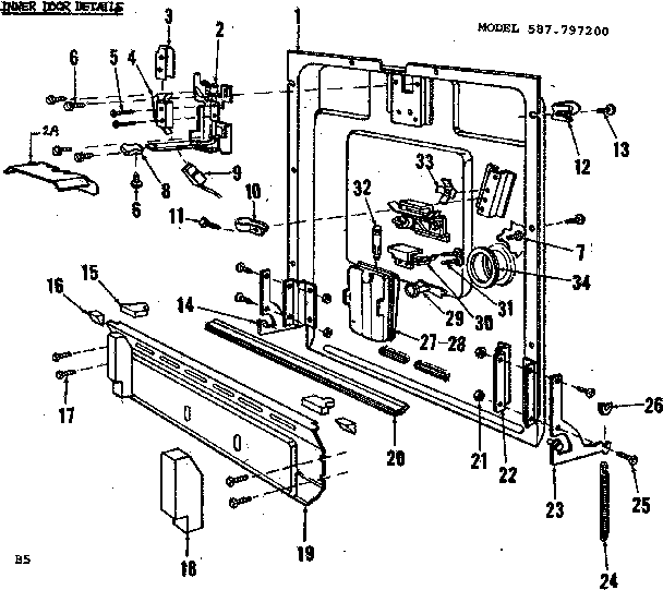 Kenmore 587797200 inner door details diagram