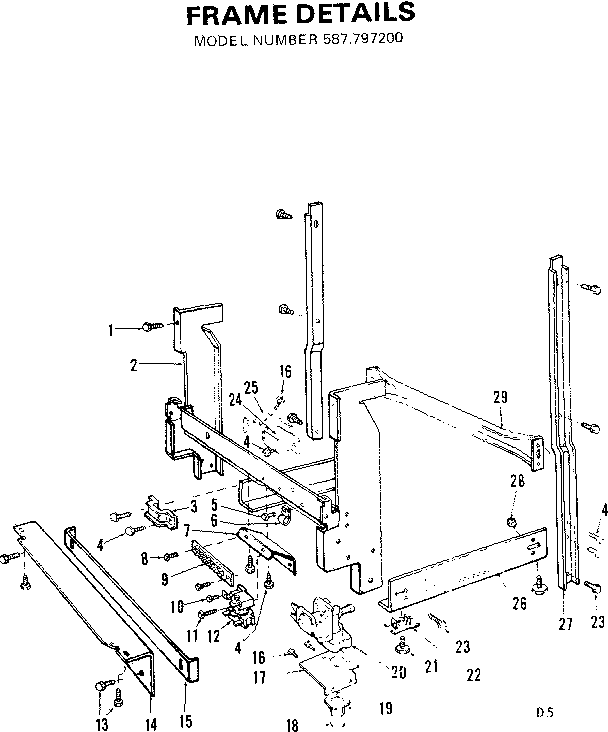 Kenmore 587797200 frame details diagram