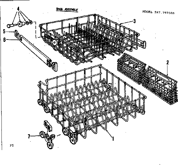 Kenmore 587797200 rack assembly diagram