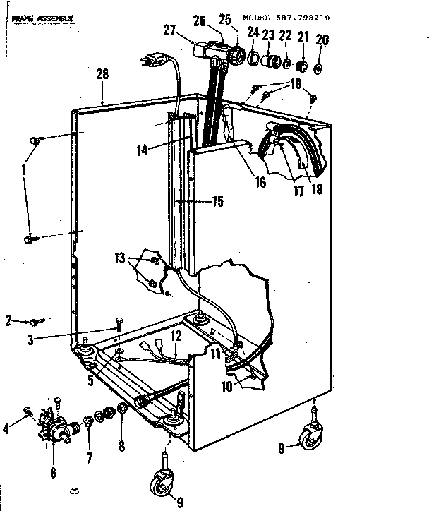 Kenmore 587798210 frame assembly diagram